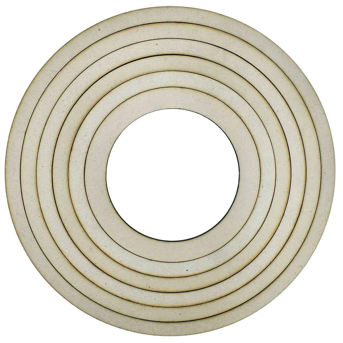 MDF Wooden Ring Round 4MM Inch 6 Pcs Set Size 10/9/8/7/6/5 Thick 3mm MRR4MM