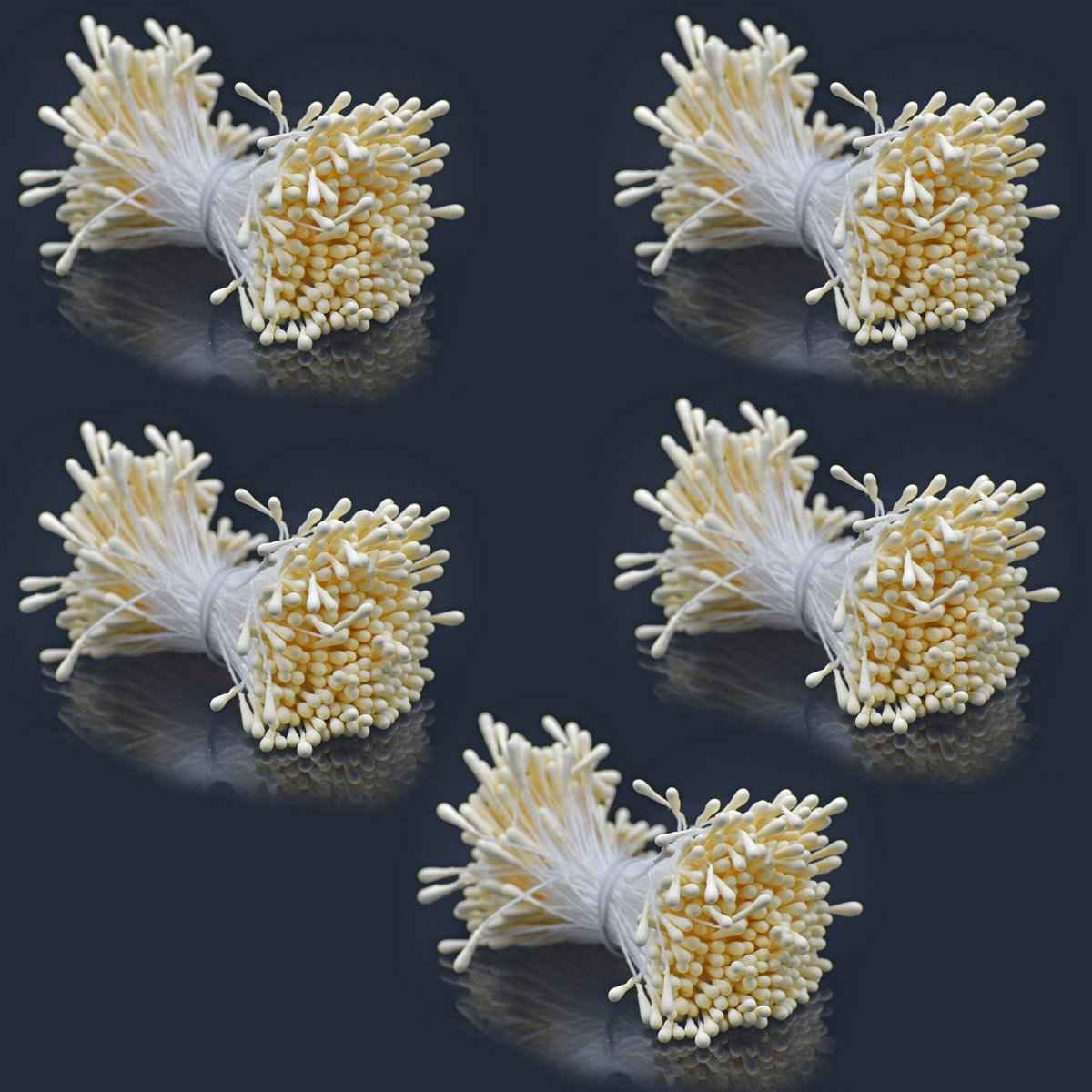 Bold Cream Artificial Flower Polons Pack Of 5 AFP2-CM