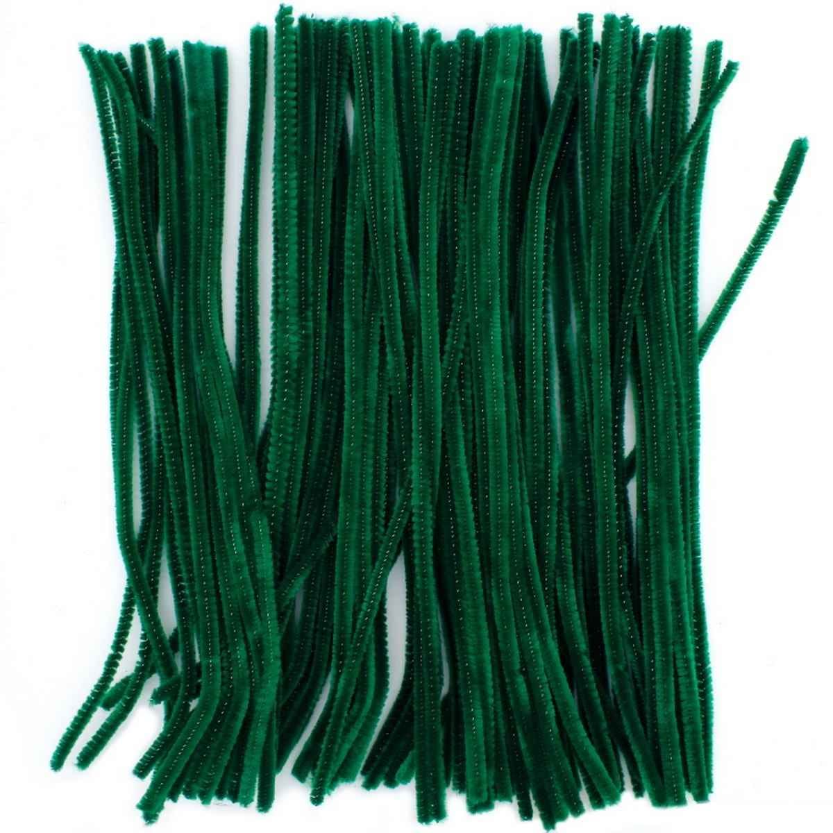 Crafts Decorative Wire 30 CM Pack of 100pcs Pipe Cleaner in Dark Green FS-MTDGN
