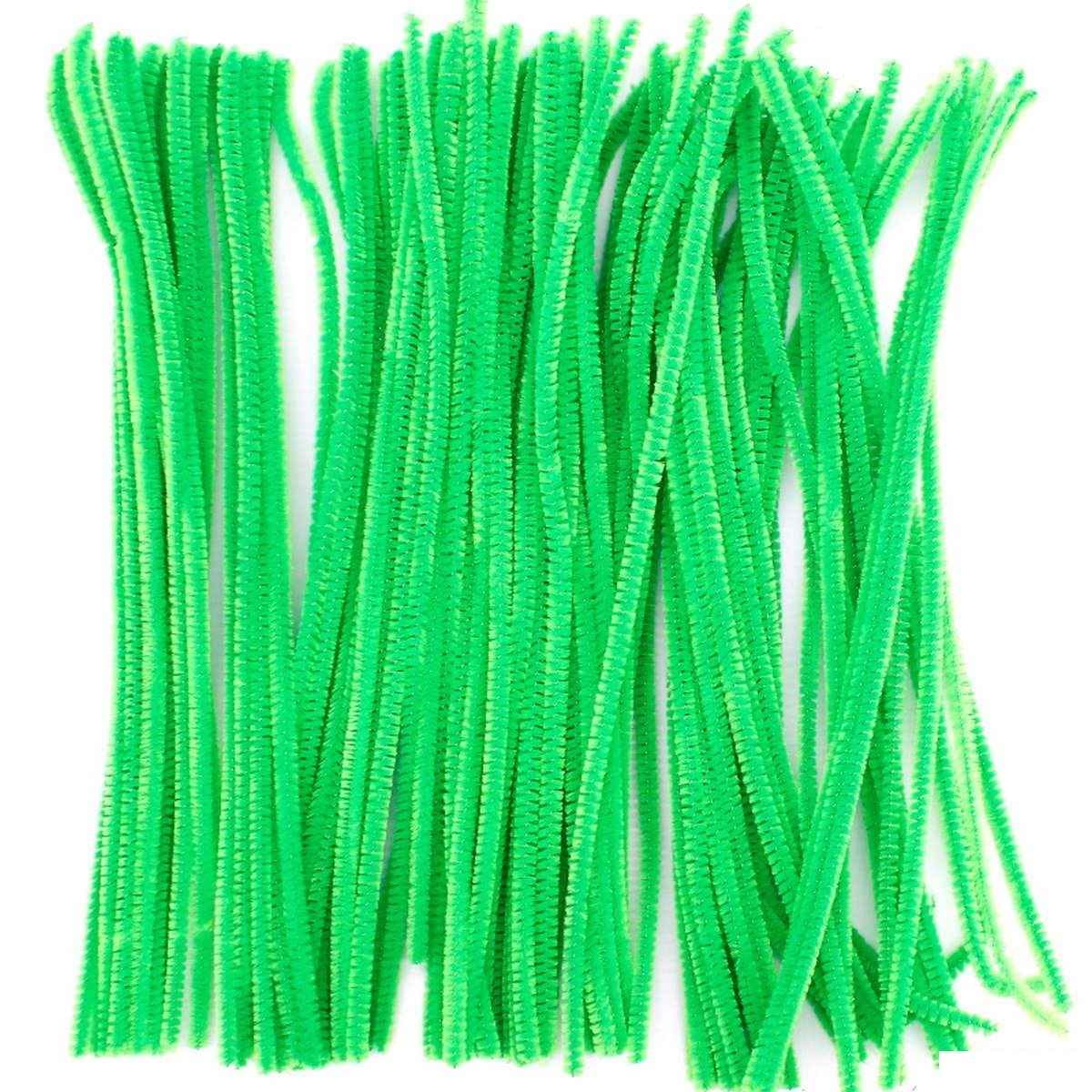 Crafts Decorative Wire 30 CM Pack of 100pcs Pipe Cleaner in Green FS-MTGN