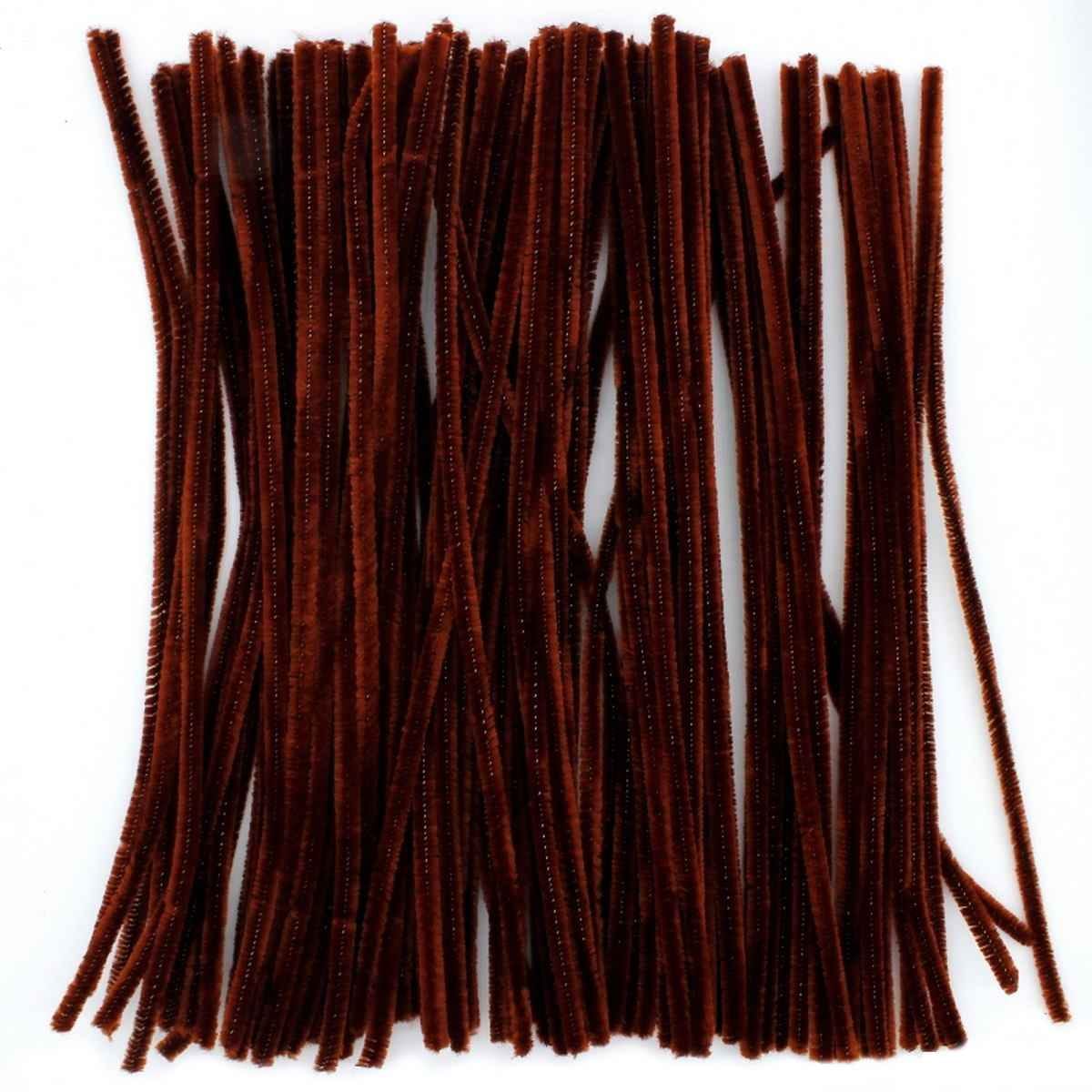 Crafts Decorative Wire 30 CM Pack of 100pcs Pipe Cleaner in Light Brown FS-MTLBN