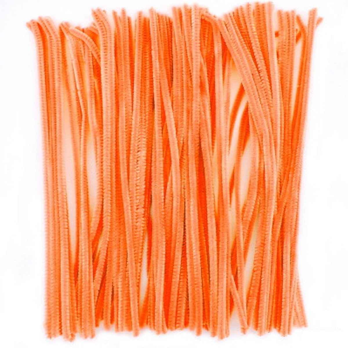 Crafts Decorative Wire 30 CM Pack of 100pcs Pipe Cleaner in Orange FS-MTOE