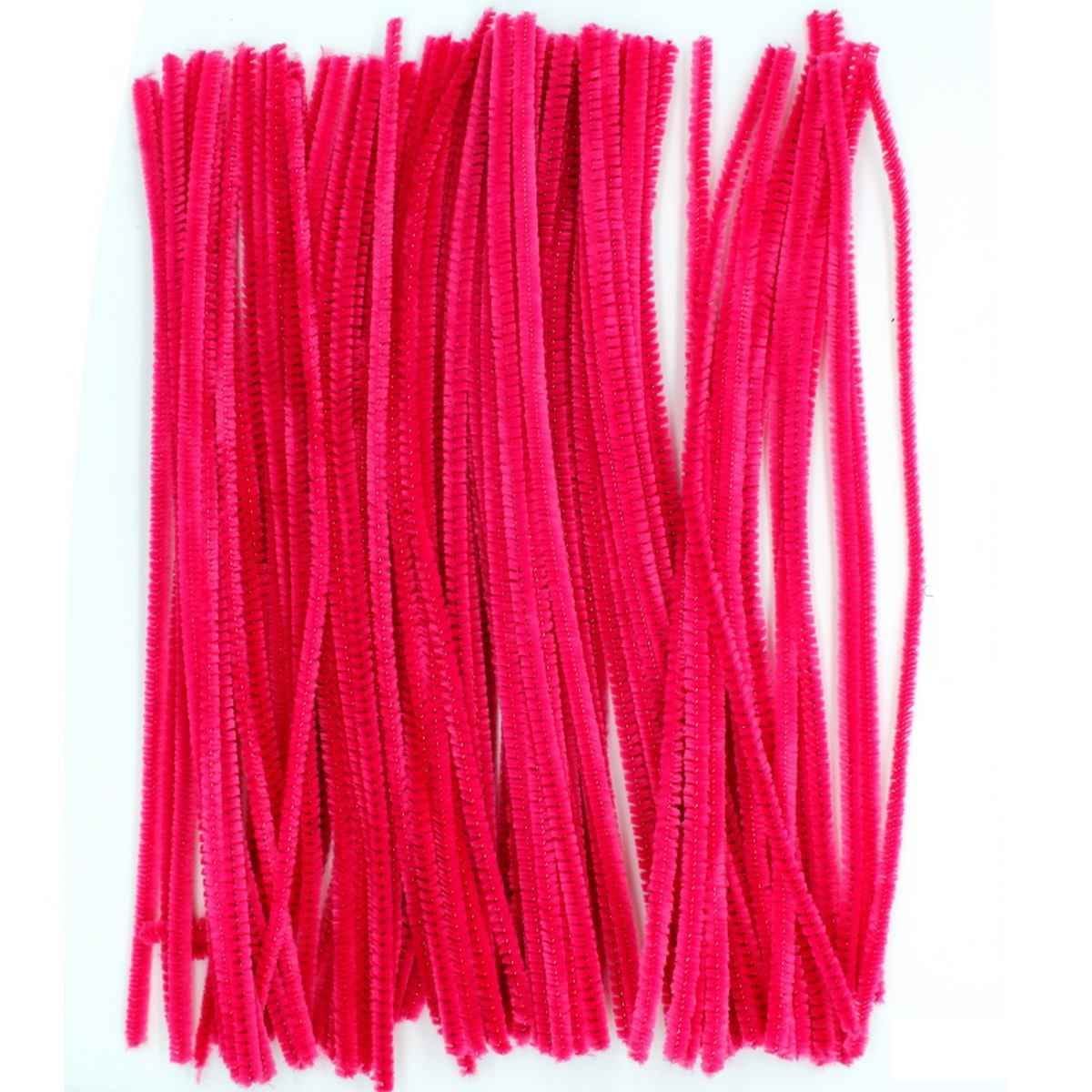 Crafts Decorative Wire 30 CM Pack of 100pcs Pipe Cleaner in Pink FS-MTPK