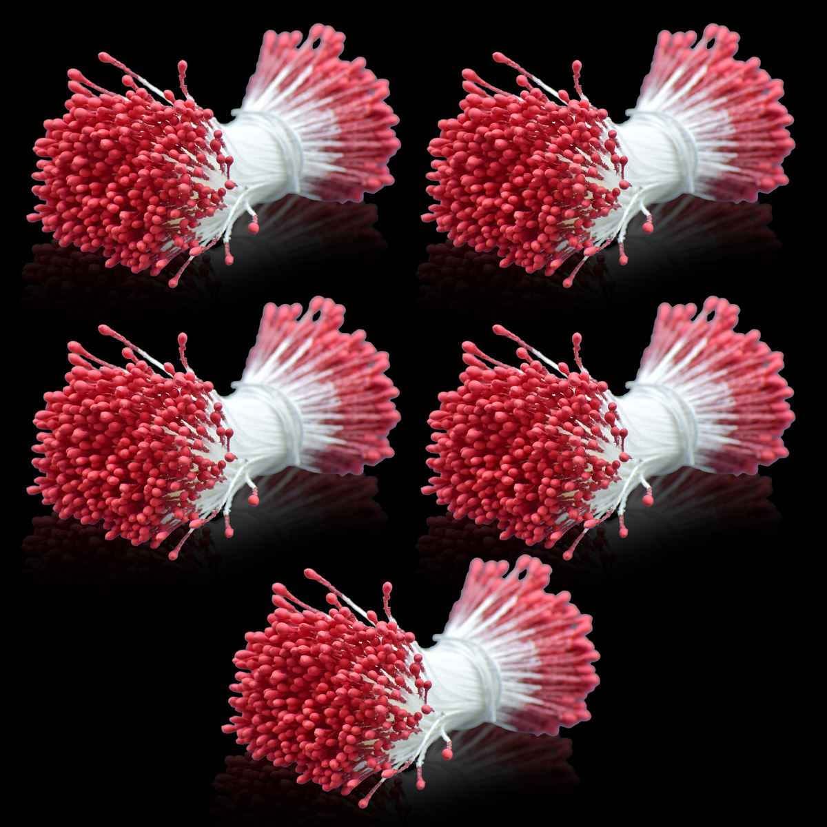 Red Artificial Flower Polons Pack Of 5 AFP4-RD