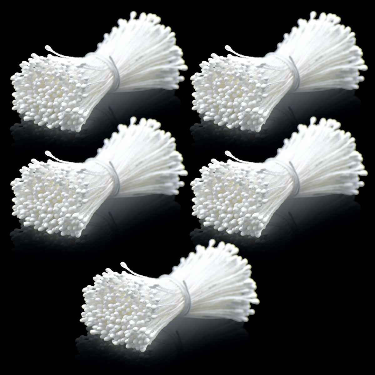 White Artificial Flower Polons Pack Of 5 AFP4-WE