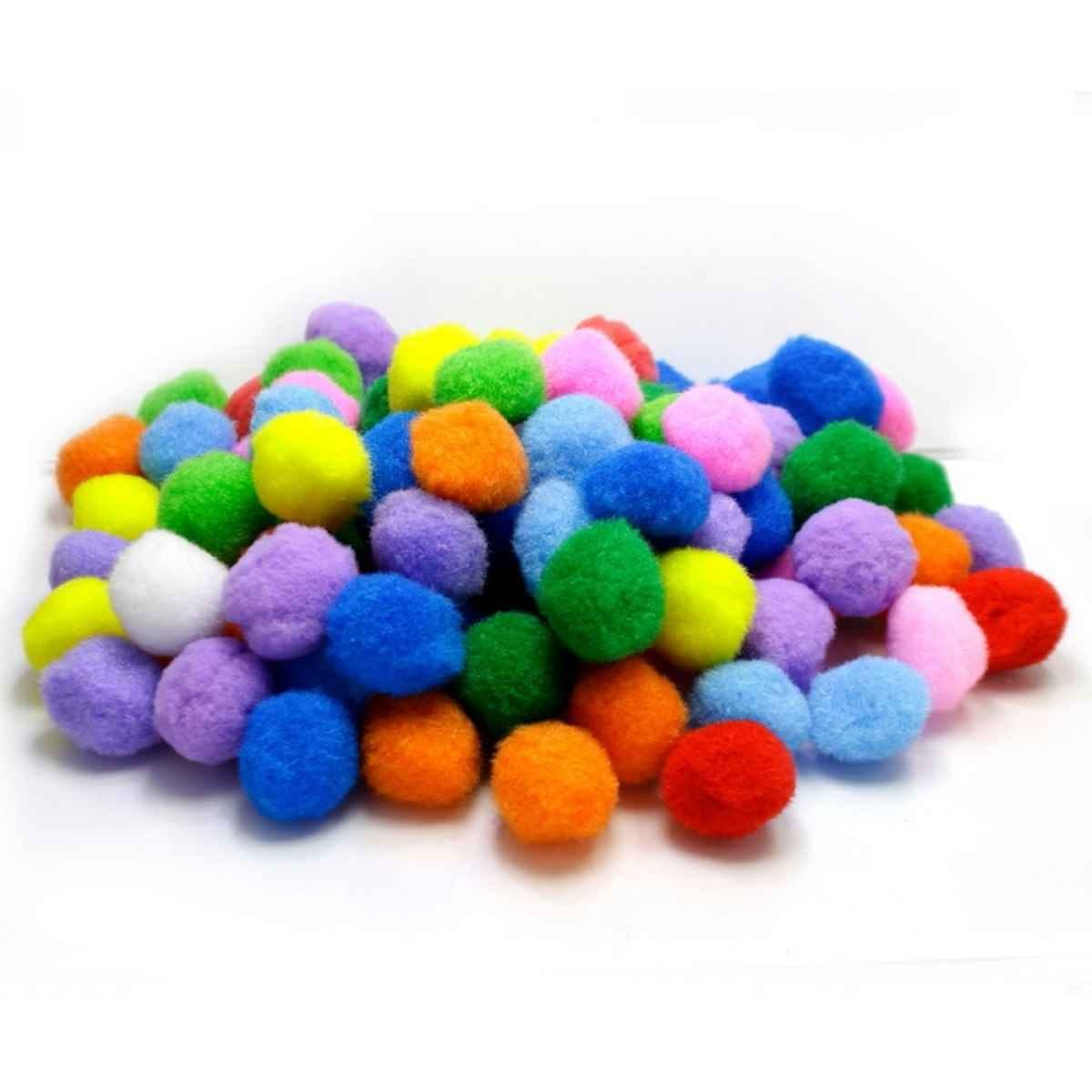 Crafts Pom Pom Ball Big Size 3 CM Pack of 25 Pcs Multiple Colour CPBB00
