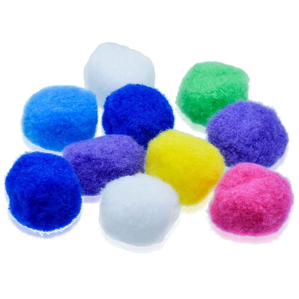 Crafts Pom Pom Ball Big Size 4 CM Pack of 10 Pcs Multiple Colour CPBB01