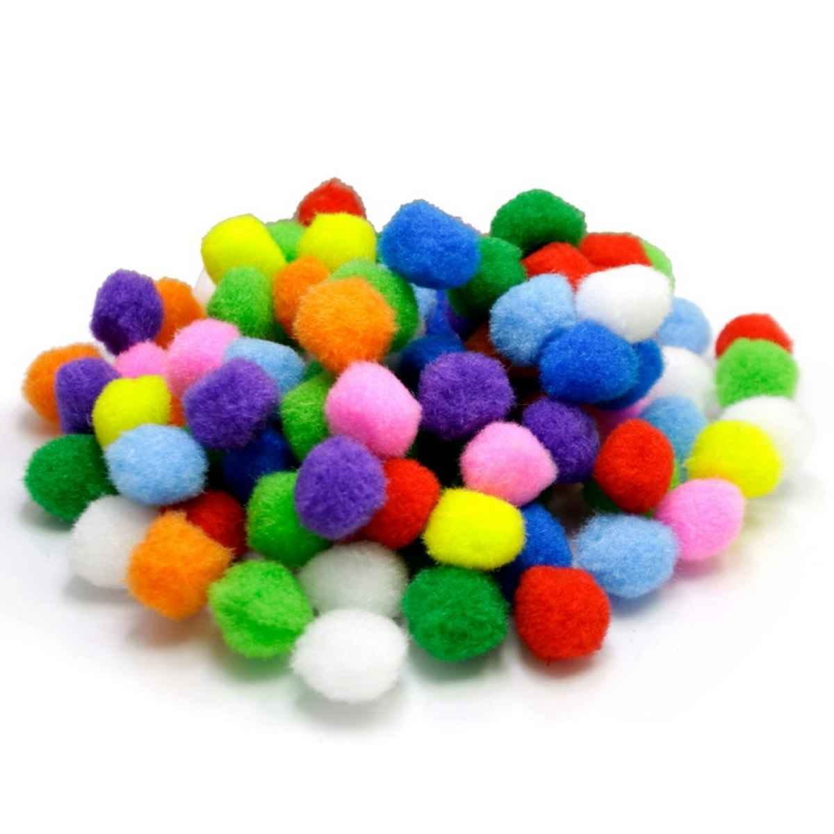 Crafts Pom Pom Ball Medium Size 2 CM Pack of 50 Pcs Multiple Colour CPBM00