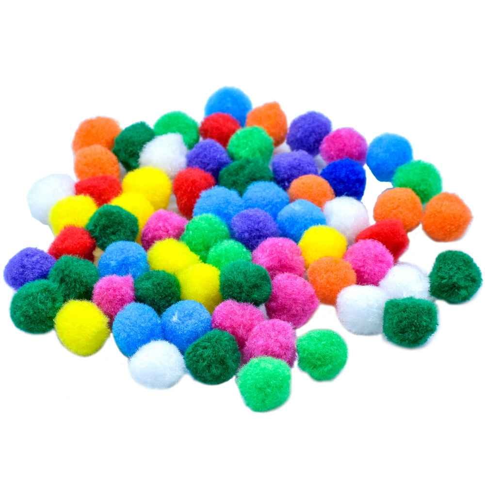 Crafts Pom Pom Ball Medium Size 4 CM Pack of 500 Pcs Pastel Colour DLGFC-17