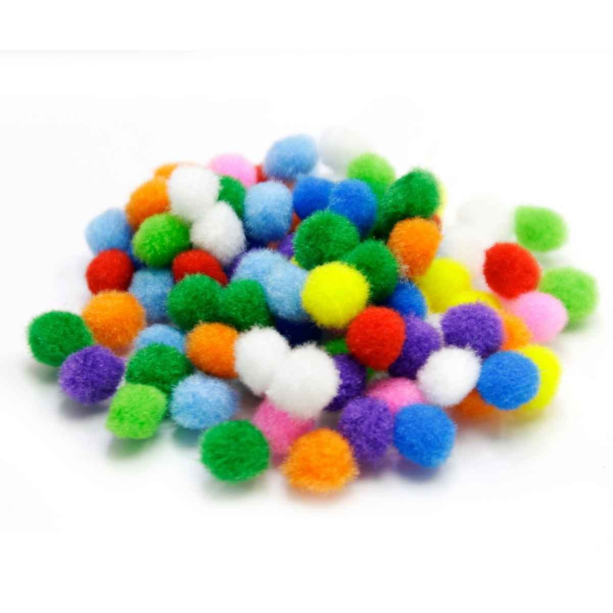 Crafts Pom Pom Ball Small Size 1 CM Pack of 100 Pcs Mixcolour DLGFC-17