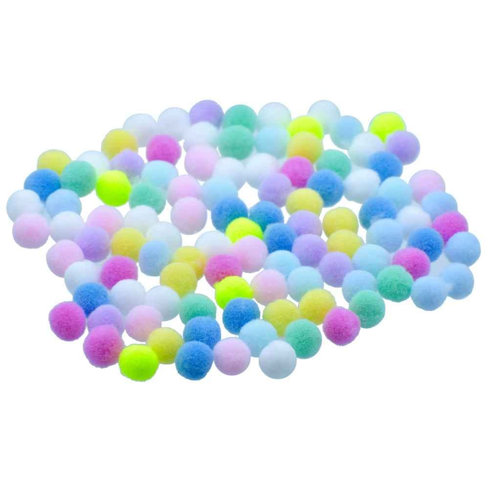 Crafts Pom Pom Ball Size 1 CM Pack of 100 Pcs Pastel Colour PPB00