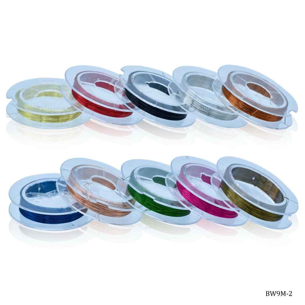 Copper Beading Wire Mix Colour 5 Meter Each 10Pcs Set BW9M-2