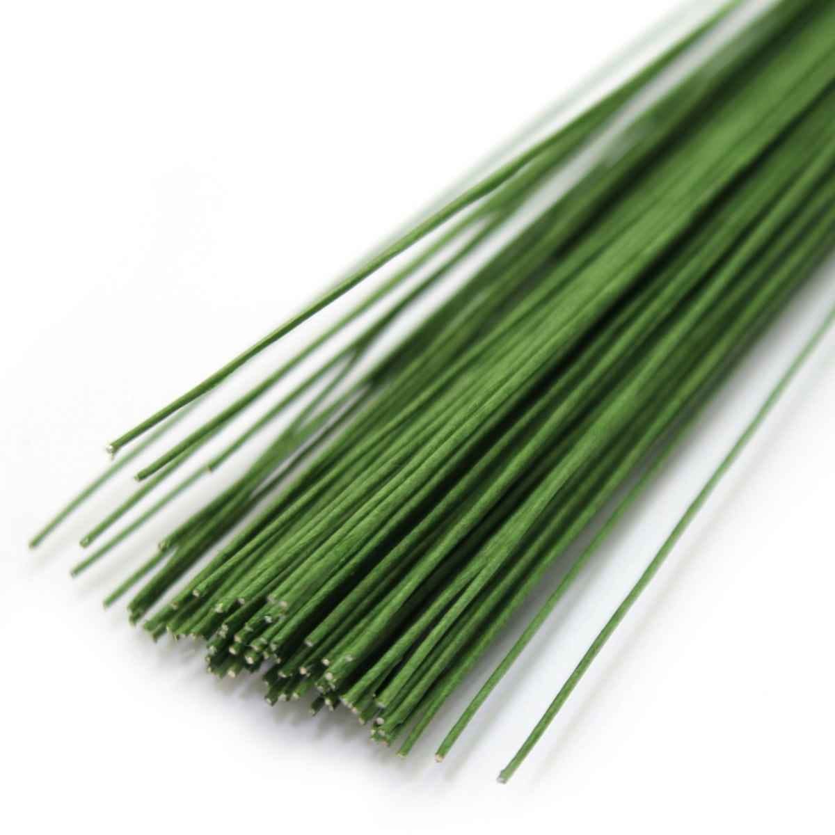 Floral Green Wire, 26 Gauge, 30 cm, 100 Pieces for Flower Making, Baking, Sugar Craft, Cake Decorations WR26100-G
