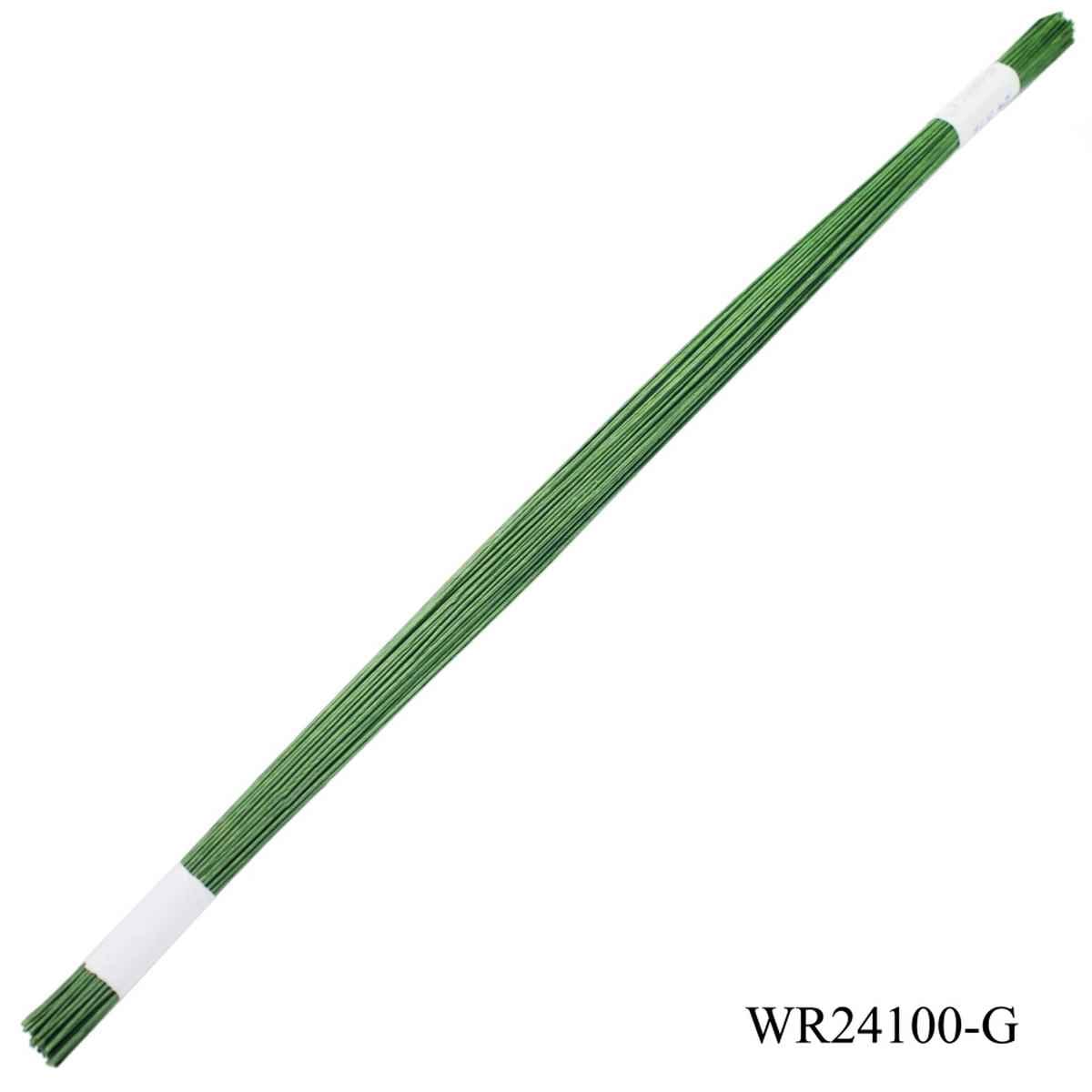 Floral Green Wire, 24 Gauge, 30 cm, 100 Pieces for Flower Making, Baking, Sugar Craft, Cake Decorations WR24100-G