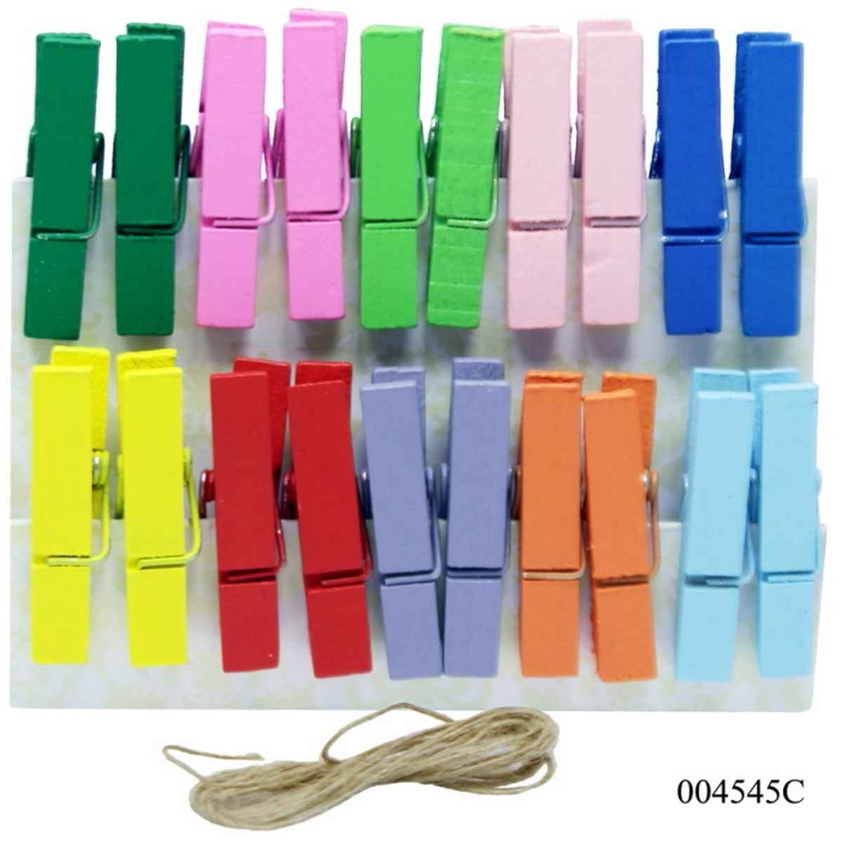 35MM Wooden Clip 20pcs Medium Multi Color 004545C