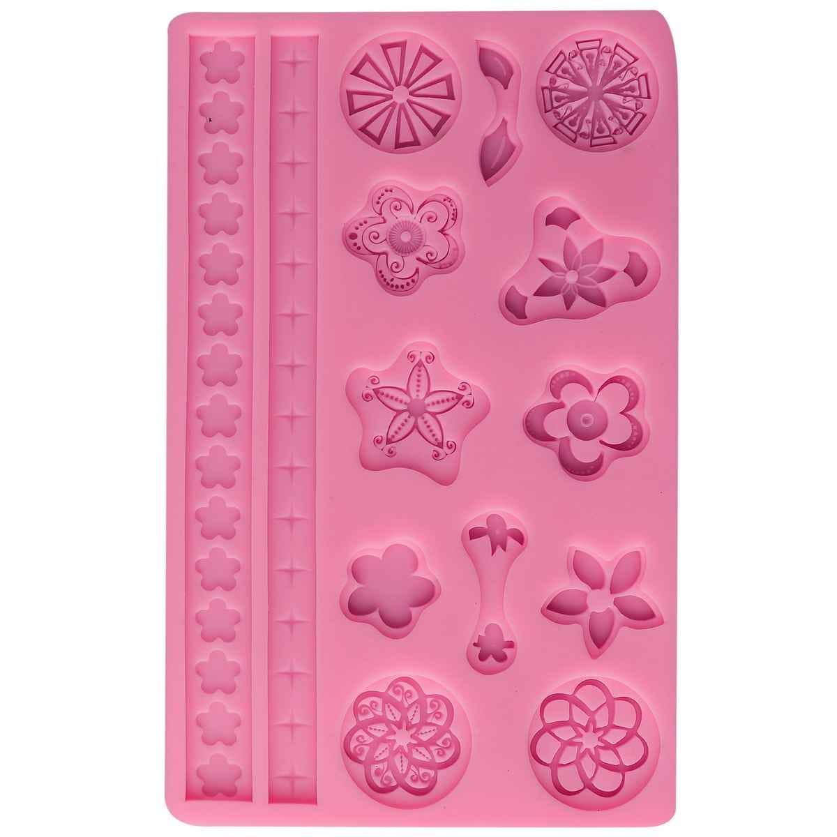 Silicone Mould Flower Pattern & Lace Size 19.5x12.5x0.5 CM JSF279