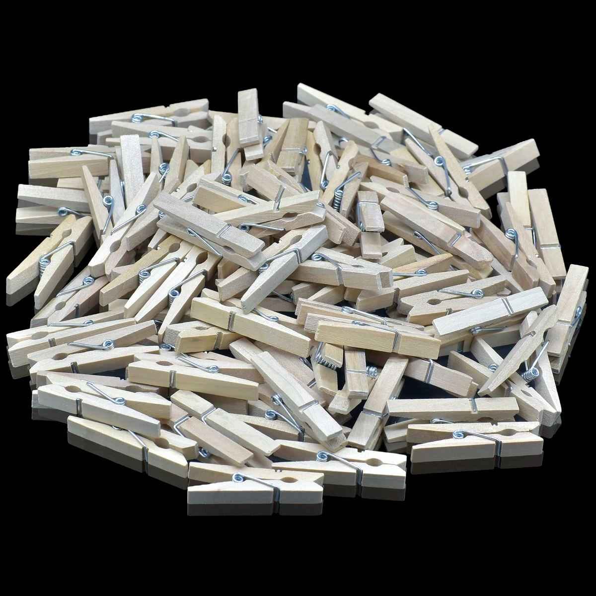 45MM Natural Wooden Craft Clip 100pcs Big 100P45MMW