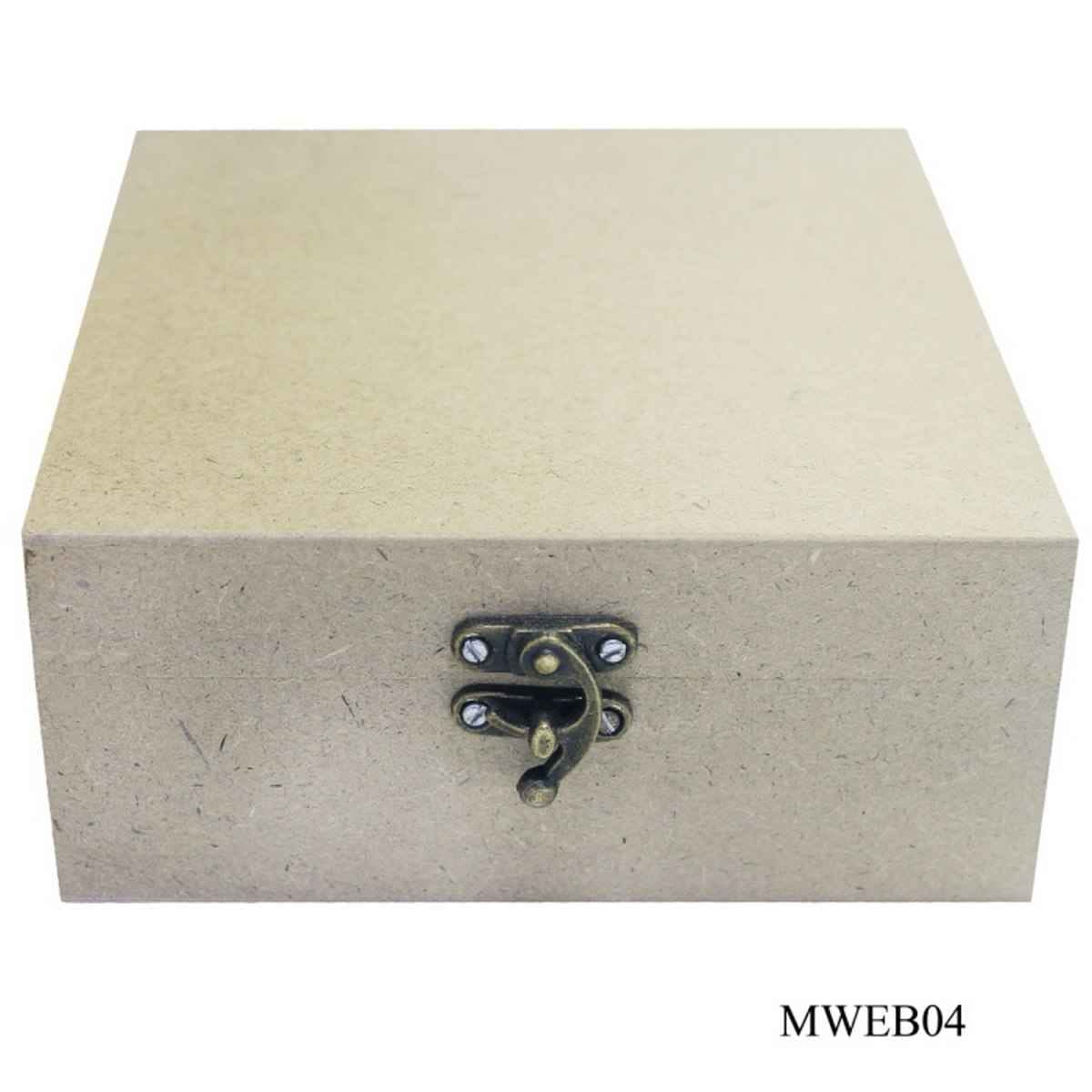 MDF Wooden Decoupage Plain Box With Lock 10 X 10 X 3 inch MWEB04