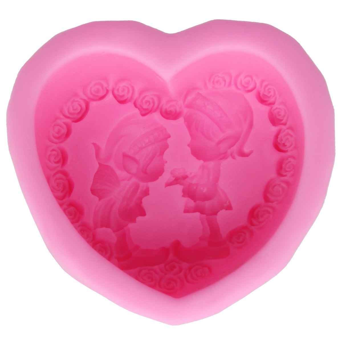 Silicone Mould Heart Couple Frame SIze 9x8x4 JSF242