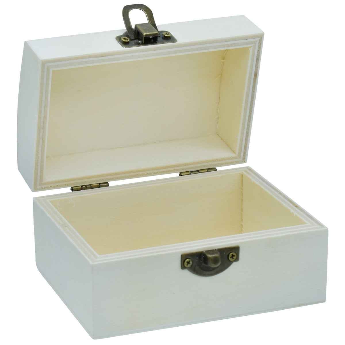 MDF Wooden Decoupage Box With Lock Small Oval Rectangle Shape AM2060-1