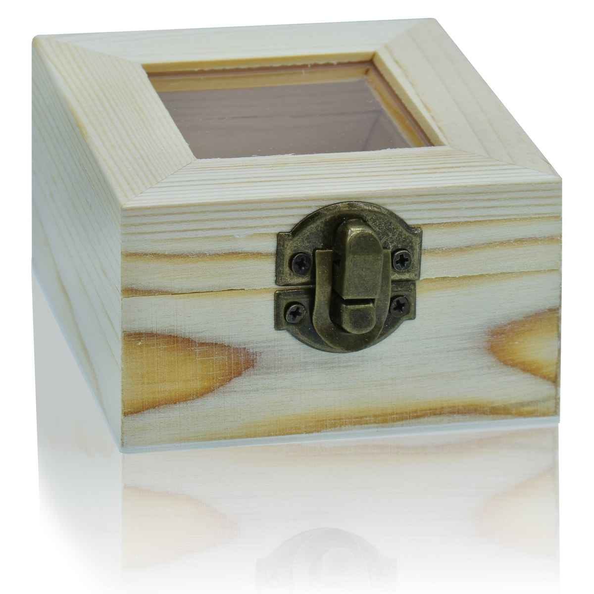 MDF Decoupage Wooden Box Window & Lock Small 44295