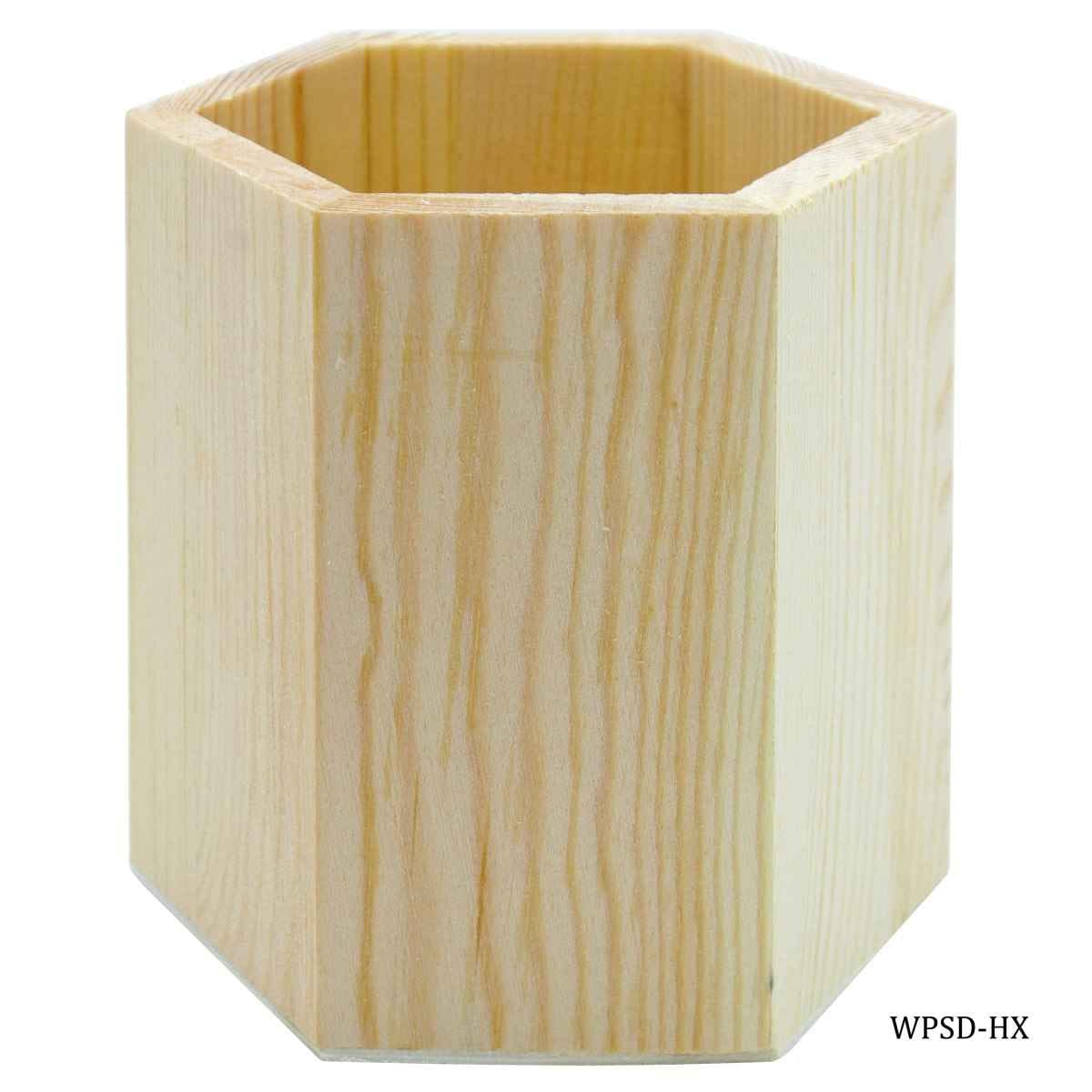 MDF Decoupage Hexagon Wooden Pen Stand 8x8x10 cm WPSD-HX