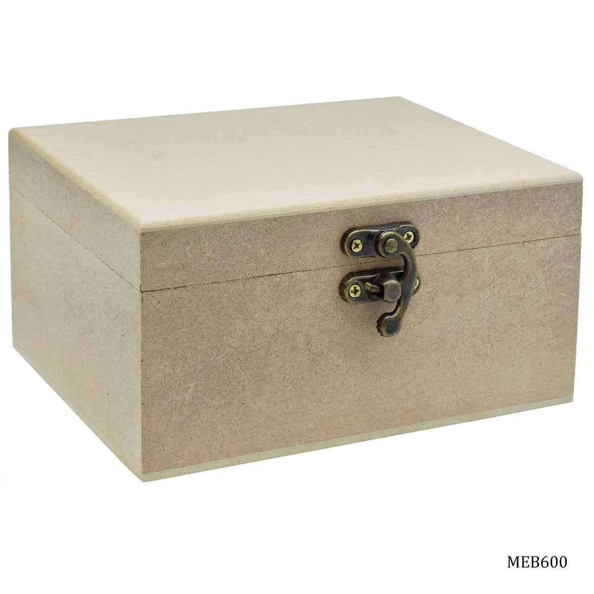 MDF Decoupage Wooden Rectangle Box 6 X 4 X 3 Inches with Lock MEB600