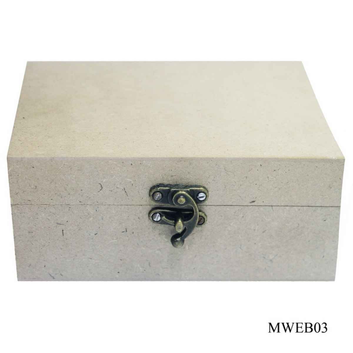 MDF Decoupage Wooden Rectangle Box 8 X 6 X 3 Inches with Lock MWEB03