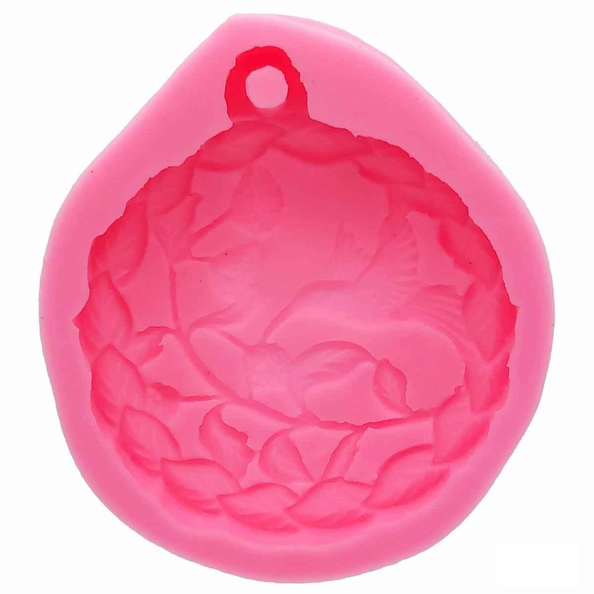 Silicone Mould Pendant Bird Leaves Size 8.5x9.5x1.5 cm JSF787