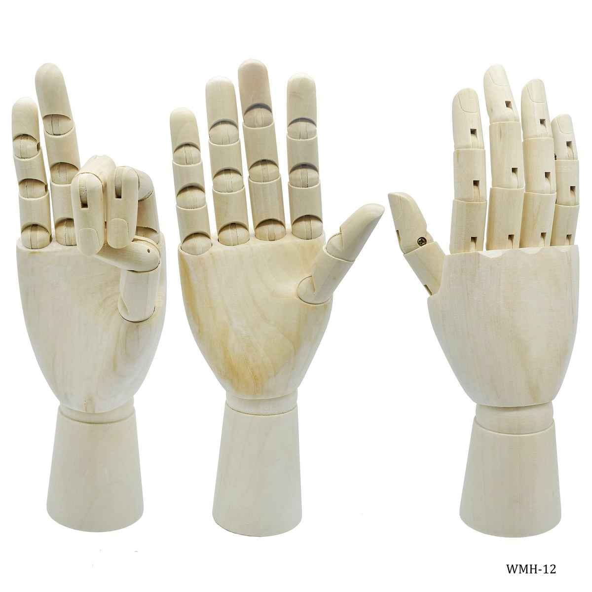Wooden Manikin Right Hand 12 Inch WMH-12