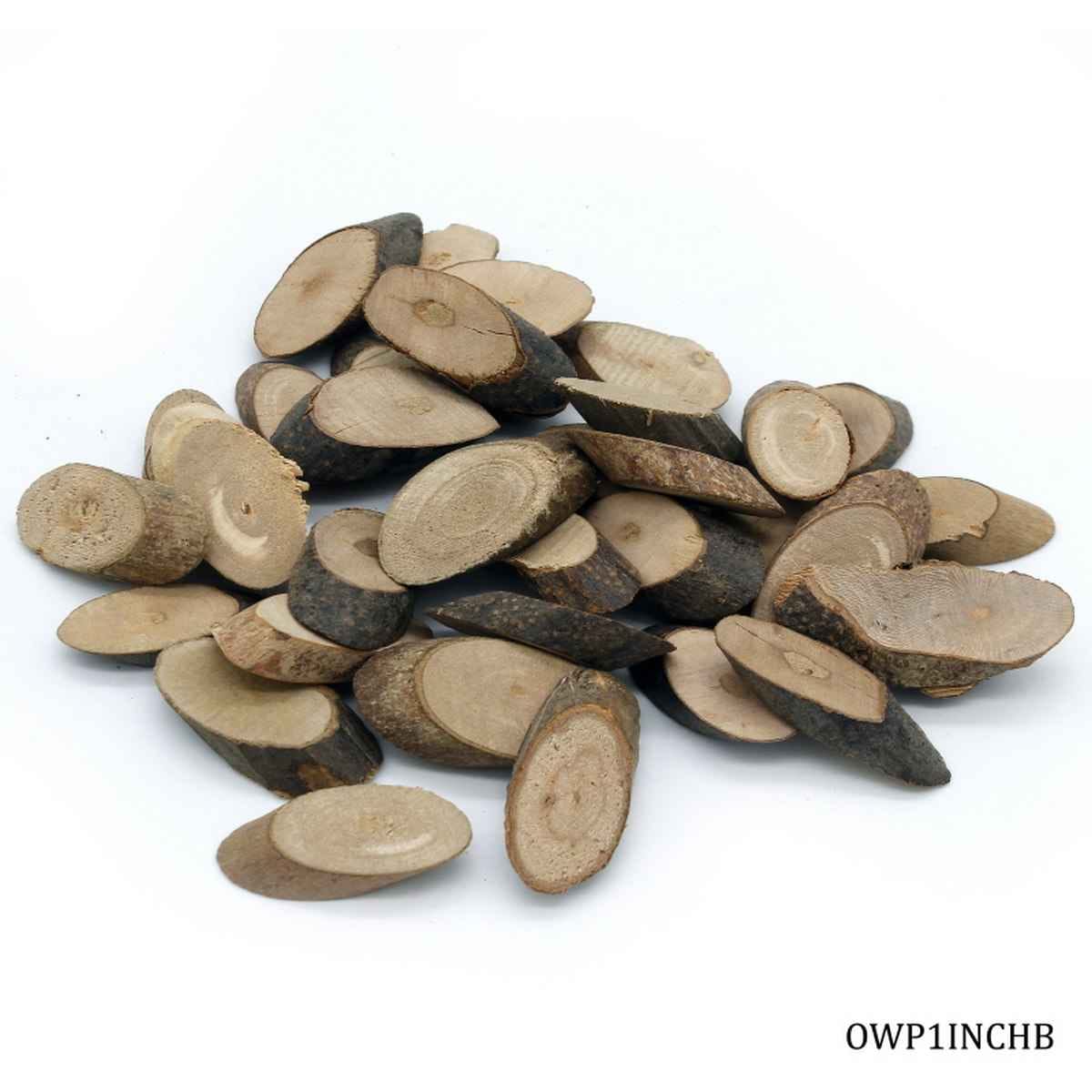 Oval Wood Plate Slice 1 inch Small 50 GRAM Packet OWP1INCHB