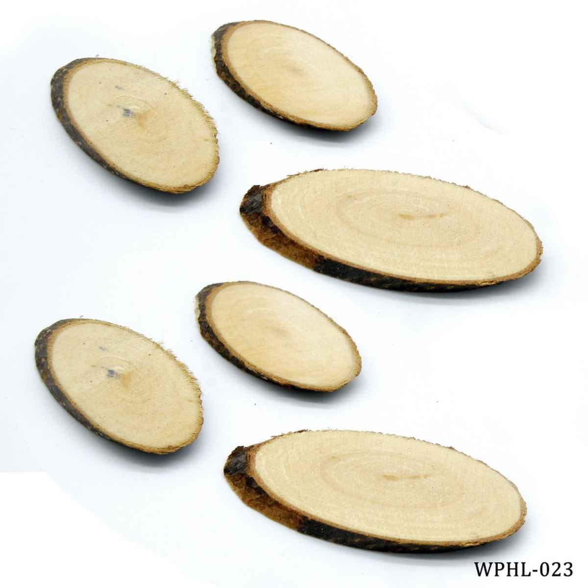 Oval Wood Plate Medium 3.5x6 Cm 6pcs Set WPHL-023