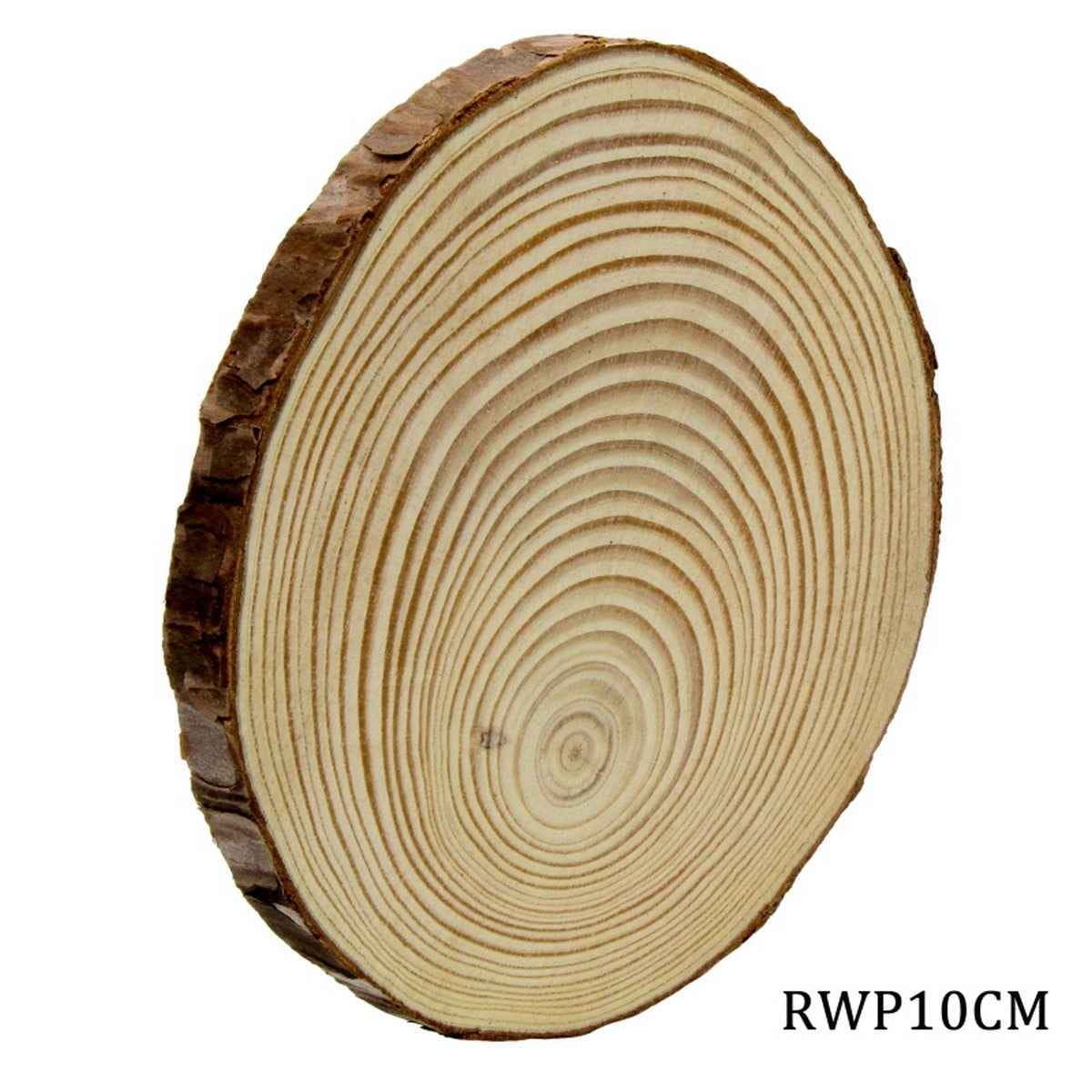 Natural Wooden Round Plate 10-11 cm Long, 1 cm Thick 1 Pc RWP10CM