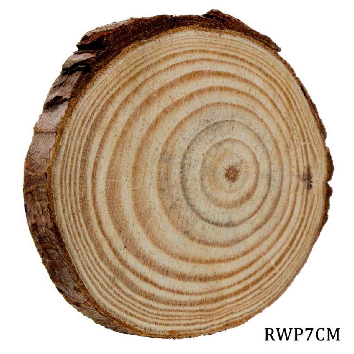 Natural Wooden Round Plate 6-7 cm Long, 1 cm Thick 1 Pc RWP7CM