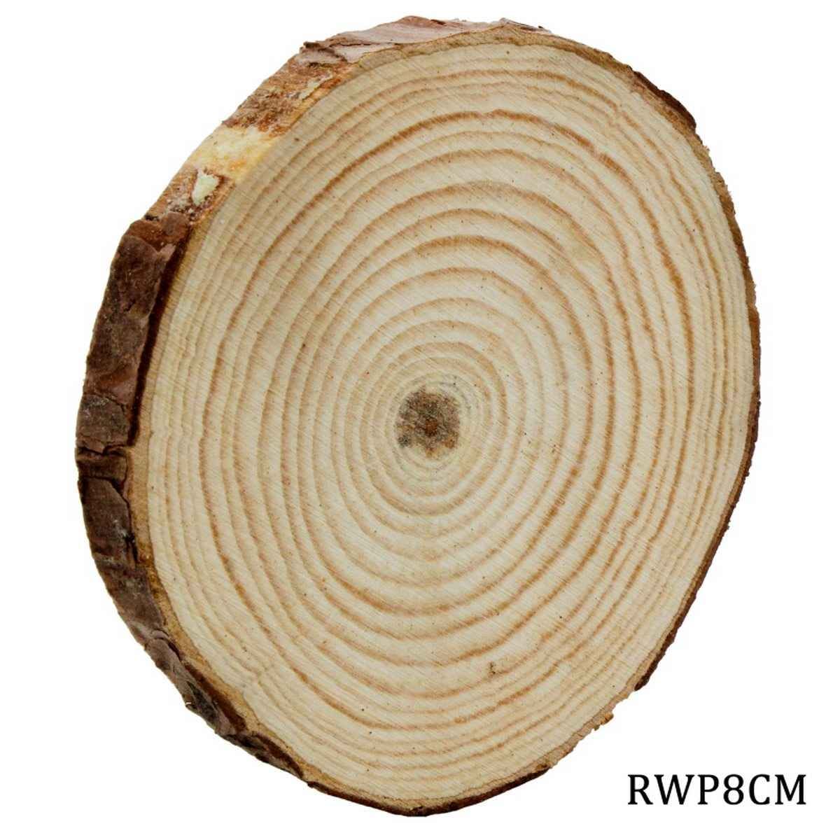 Natural Wooden Round Plate 8-9 cm Long, 1 cm Thick 1 Pc RWP8CM