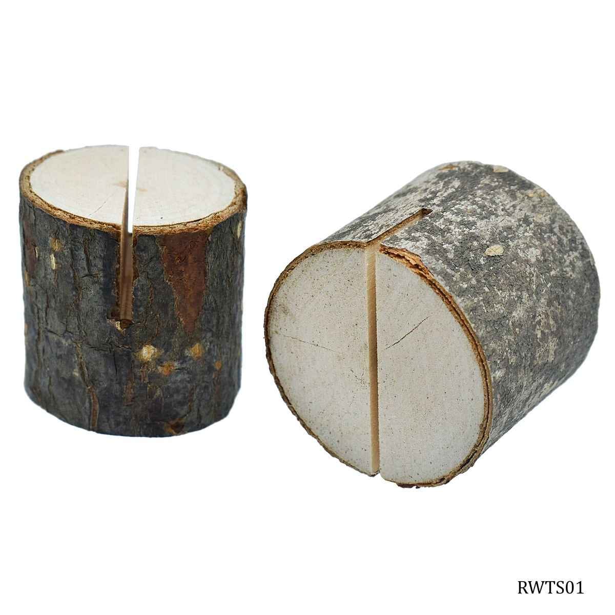 Natural Wooden Round Card Holder Tree Stick 2 Pcs Set RWTS01