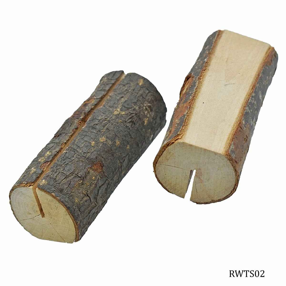 Natural Wooden Round Card Holder Tree Stick 2 Pcs Set RWTS02