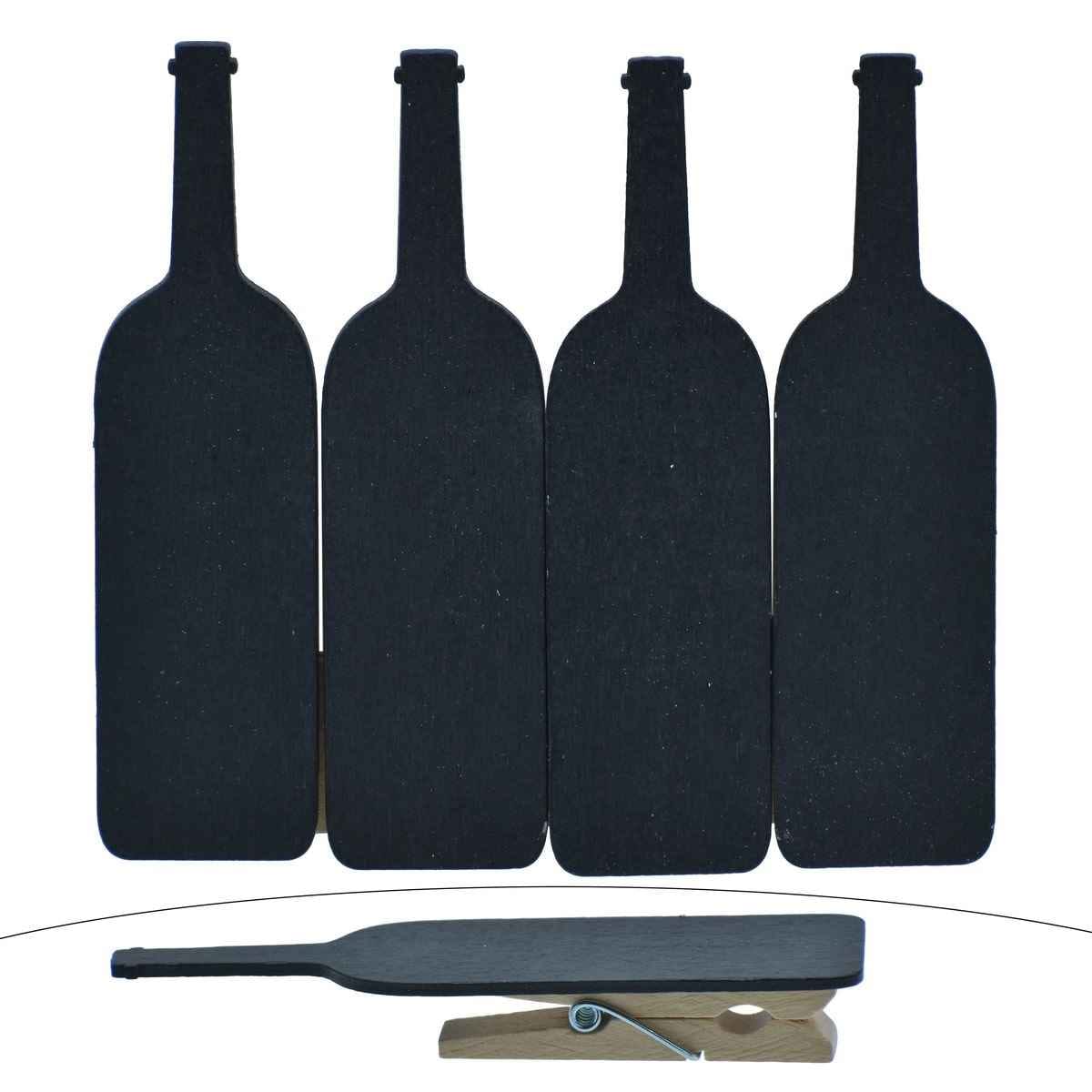 Fancy Wooden Clip Bat Design 4 Pcs Set Black JB-834J
