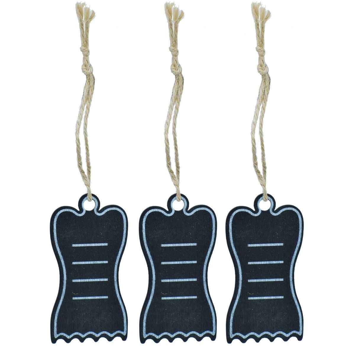 Wooden Message Black Board Tag 3 Pcs Set JB-834O