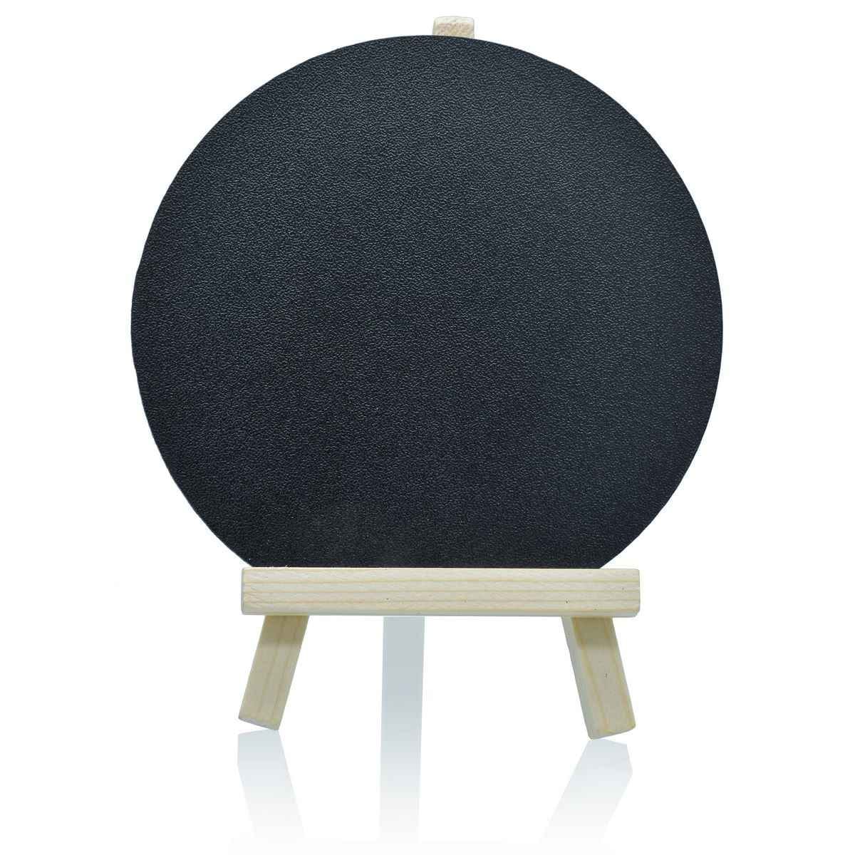 MDF Wooden Mini Black Board Round With Easel 1 Pcs JB-834R