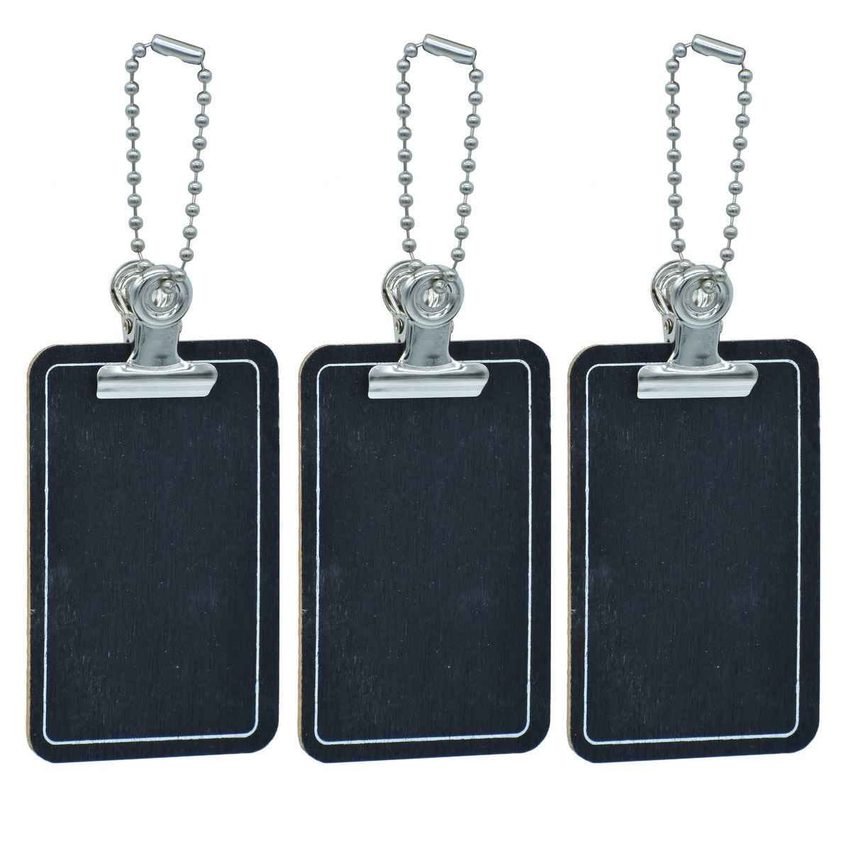 Wooden Mini Black Board With Steel Clip 3 Pcs Set JB-834N