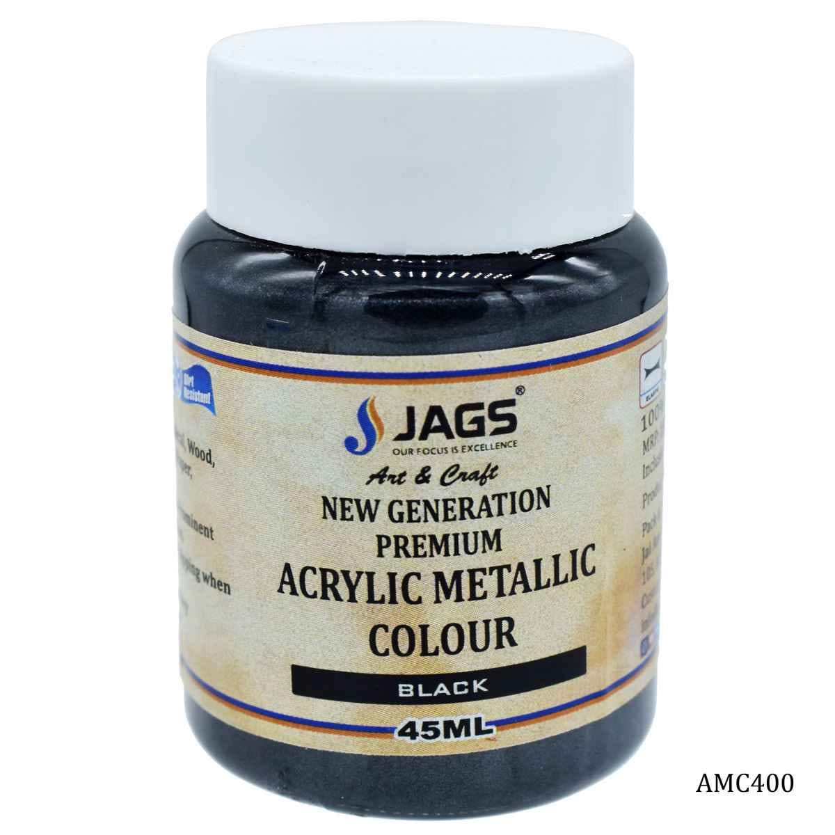 Black Acrylic Metallic Paint Colour 45 ML AMC400