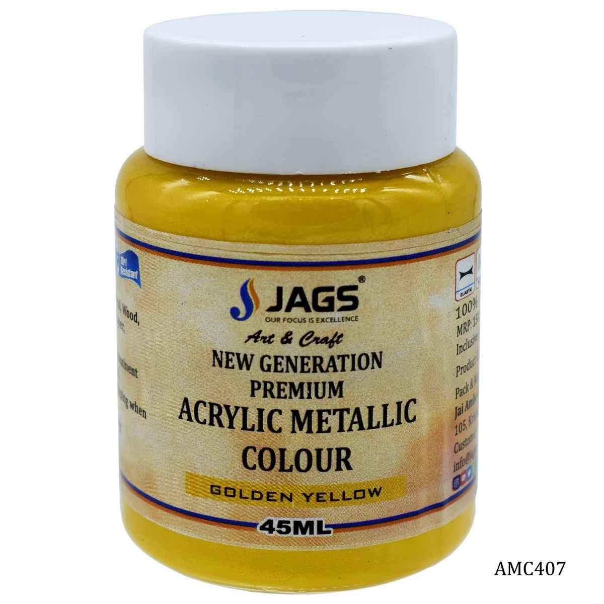 Golden Yellow Acrylic Metallic Paint Colour 45 ML AMC407