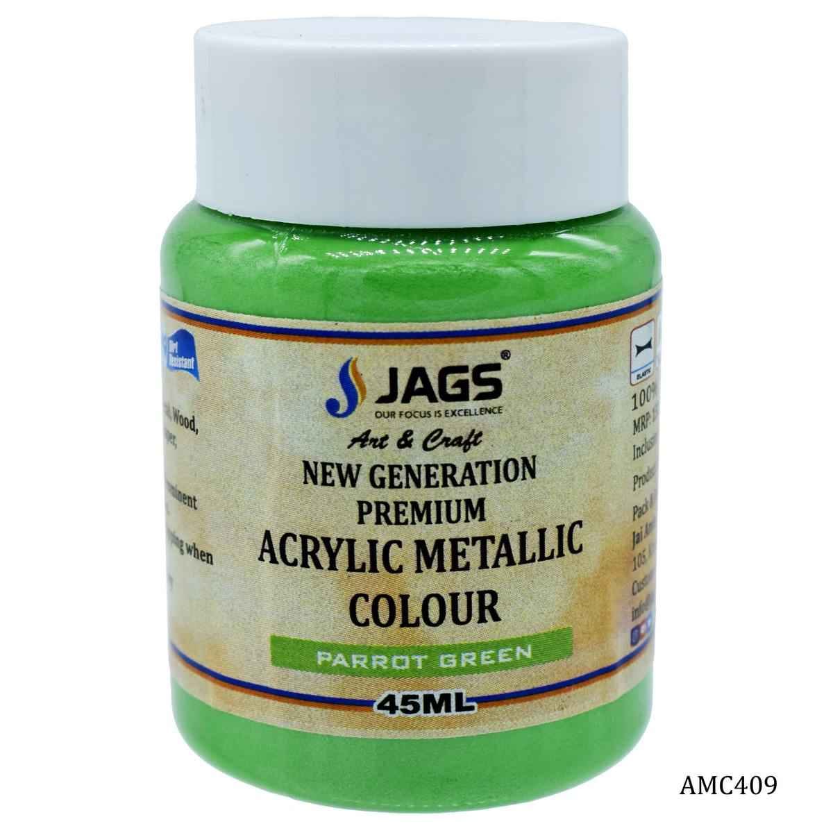Parrot Green Acrylic Metallic Paint Colour 45 ML AMC409