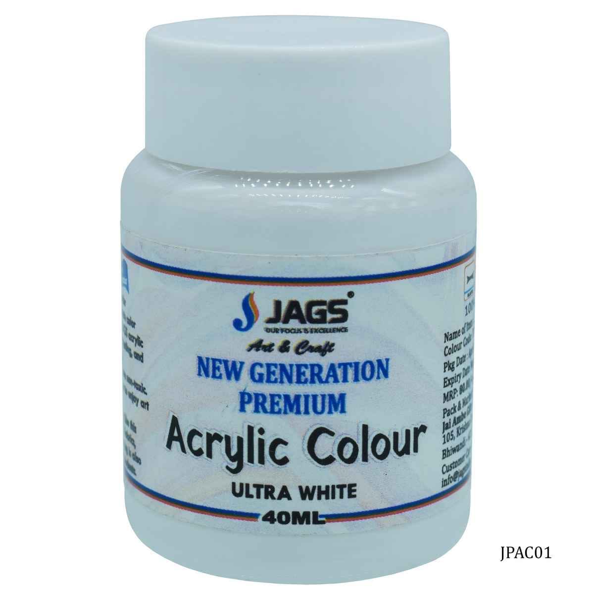 White Premium Acrylic Colour Paint 40ML JPAC01