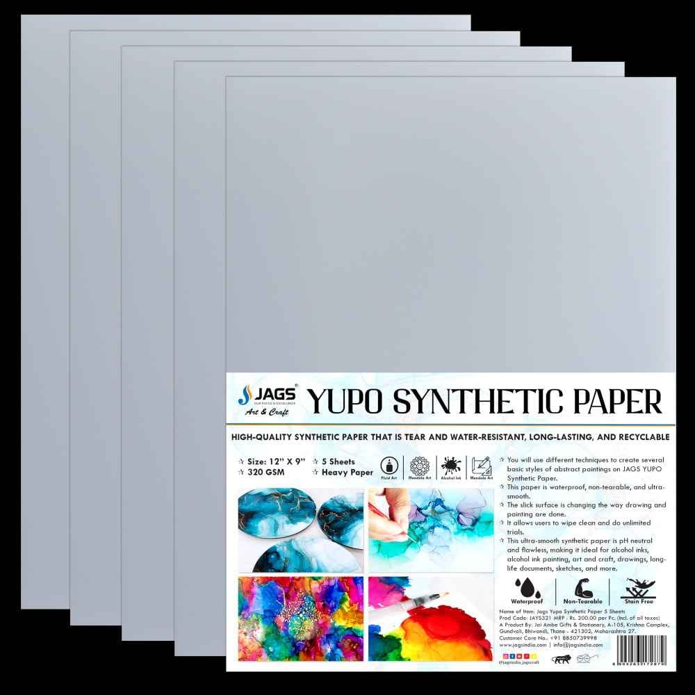 Yupo Polypropylene Synthetic Paper 9X12 Inch 5 Sheets 320Gsm JAYS321