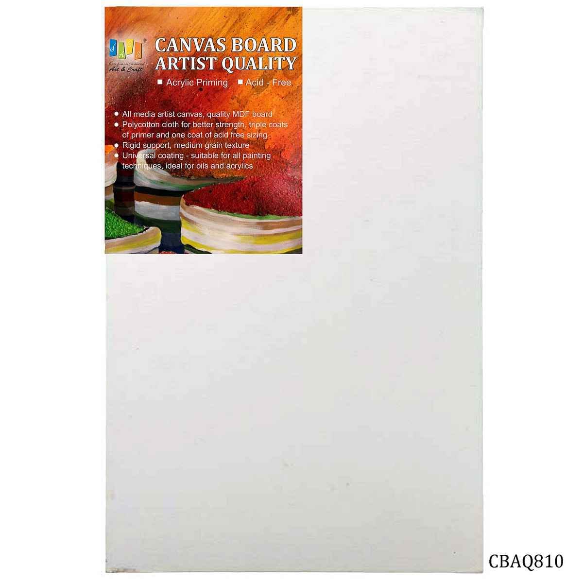 8X10 Inch White Canvas Board Artist Quality CBAQ810