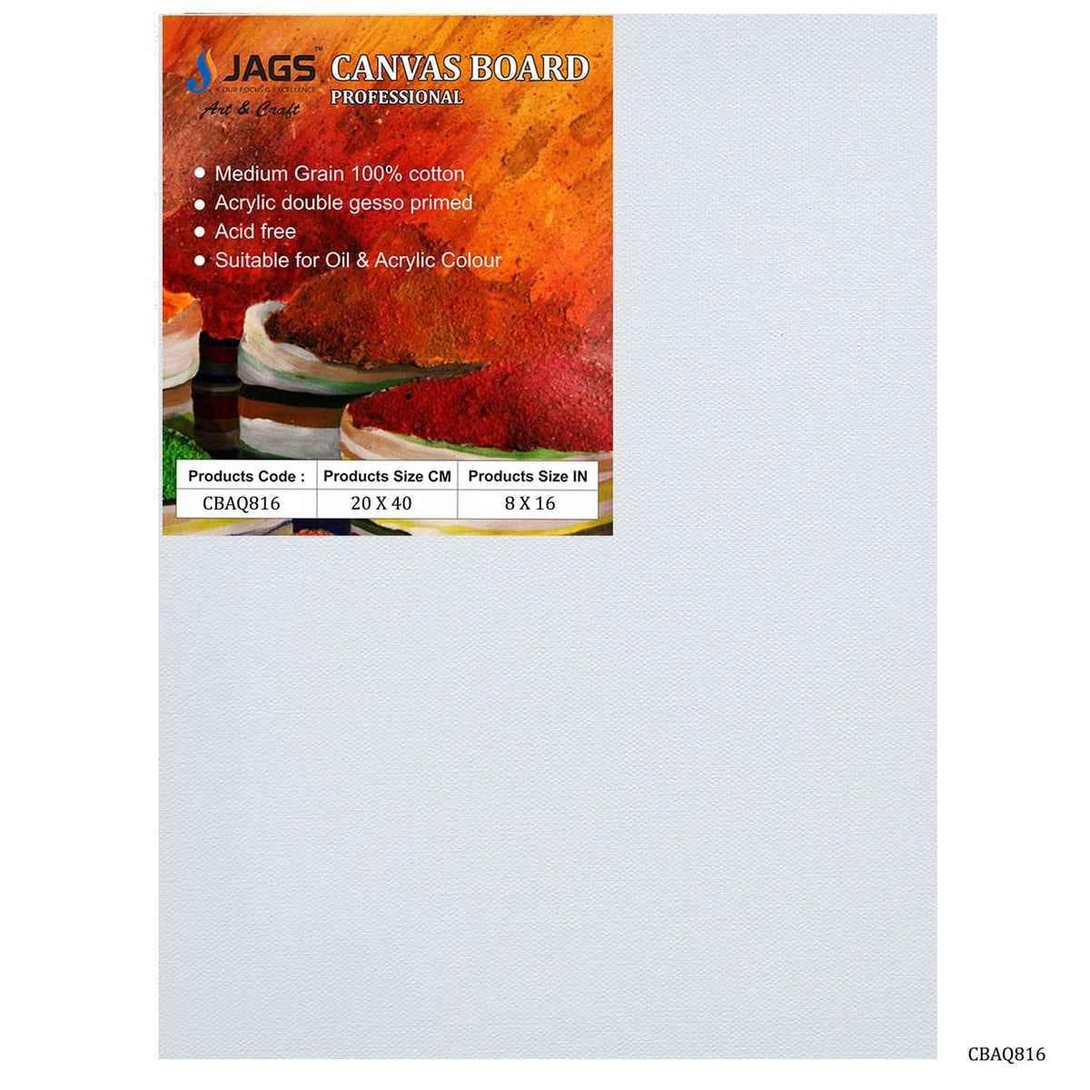 8X16 Inch White Canvas Board Artist Quality CBAQ816