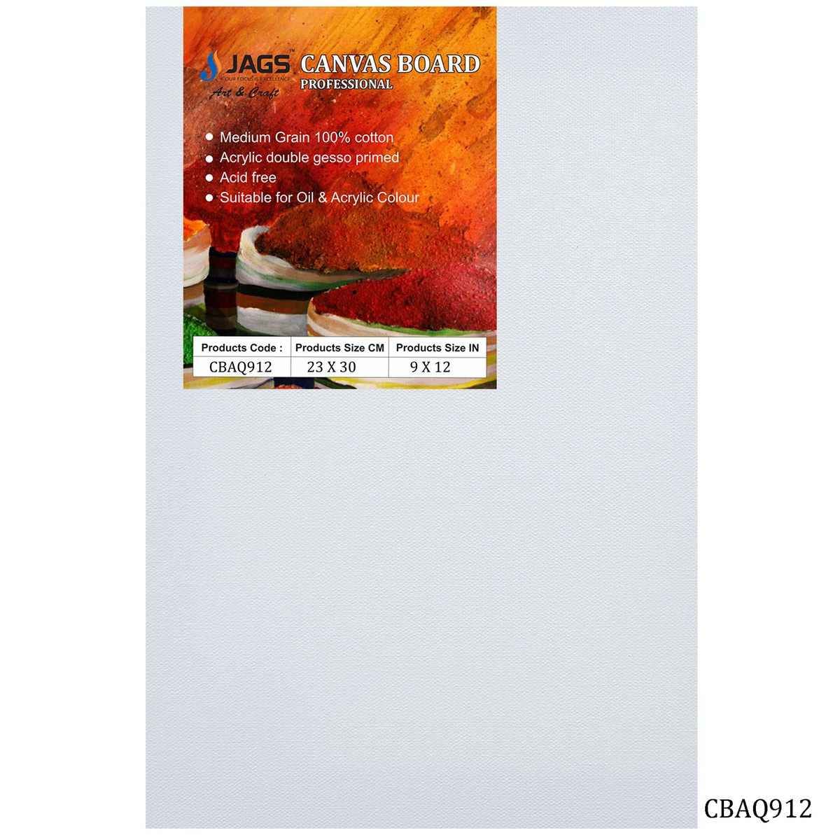 9X12 Inch White Canvas Board Artist Quality CBAQ912