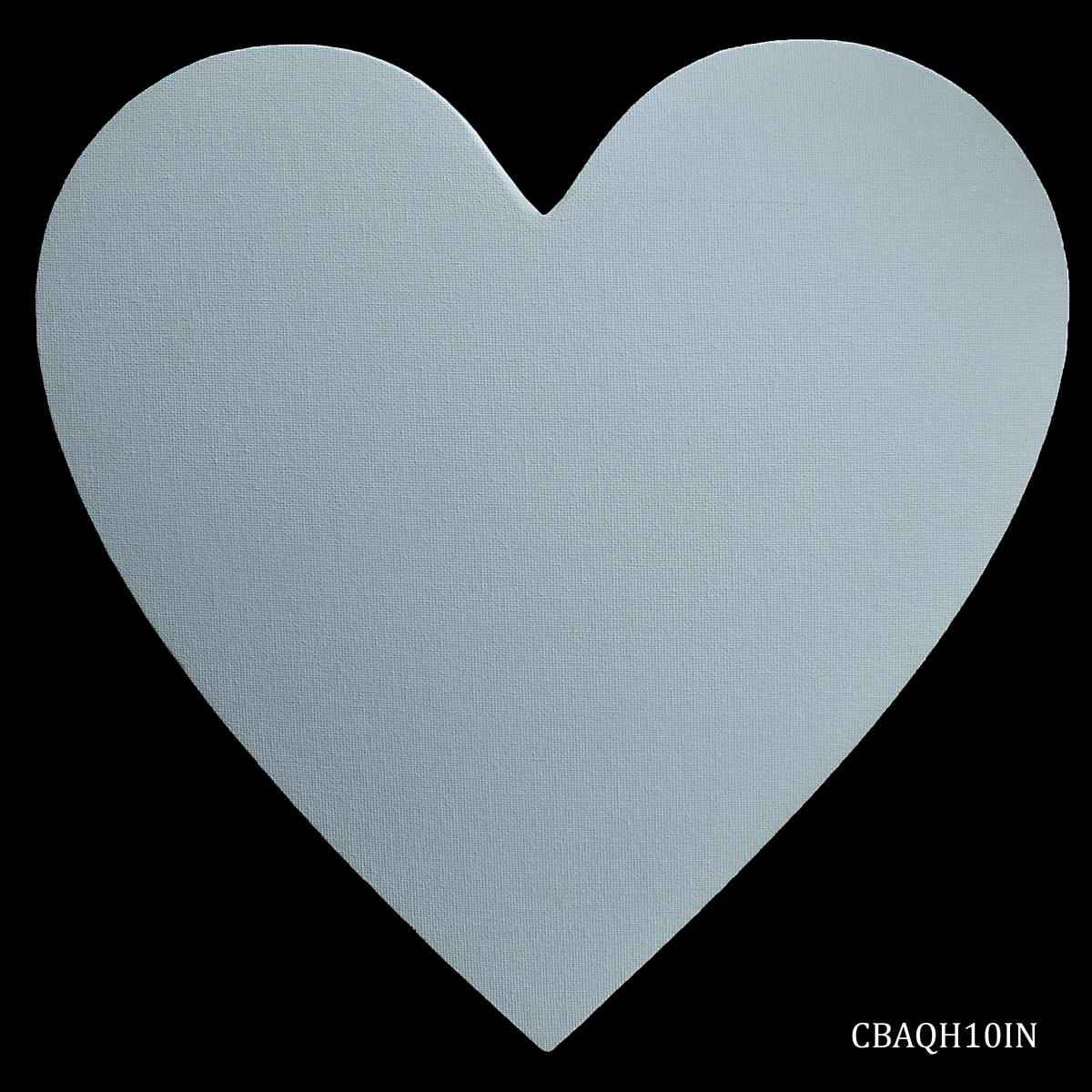 10 Inches Heart Shape White Canvas Board Artist Quality CBAQH10IN